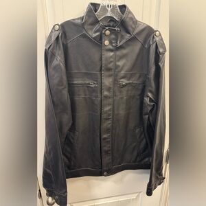 Faux Leather Jacket Carbon